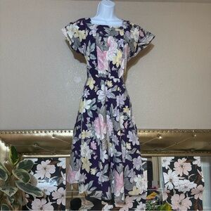 Size 12 1990s Cotton Floral Dress Womens Cottagecore USA Made